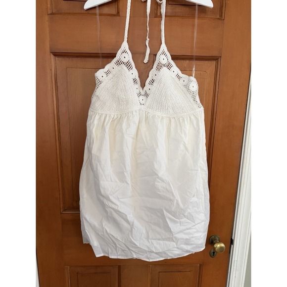 wild fable Dresses & Skirts - Women's Wild Fable White Crochet Halter Neck Mini Dress Size Large NWT